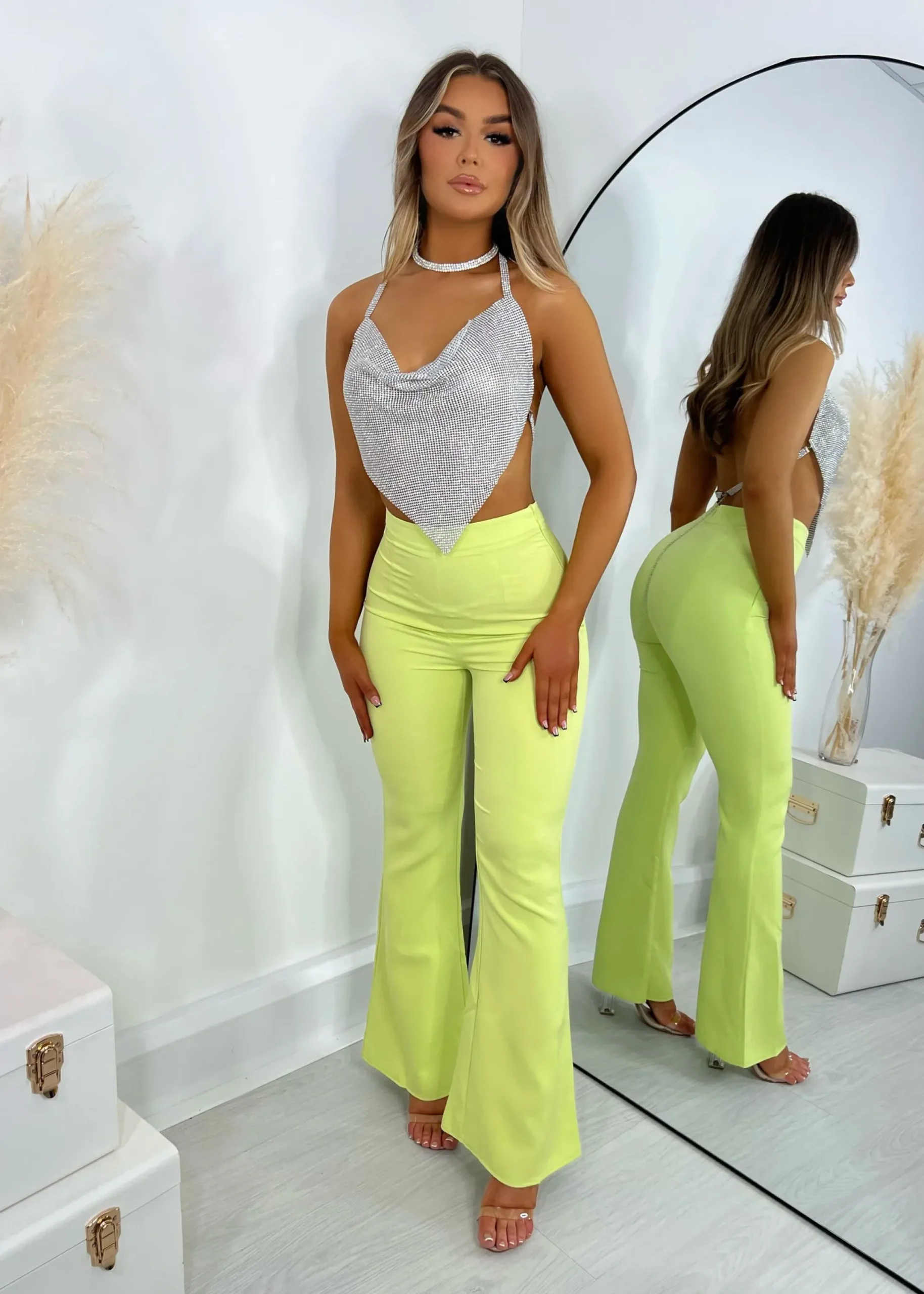 Women DressMeZee Bottoms|Bobbi Tailored Flared Trousers