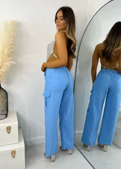Women DressMeZee Bottoms|Cargo Queen Trousers - Blue