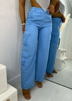 Women DressMeZee Bottoms|Cargo Queen Trousers - Blue