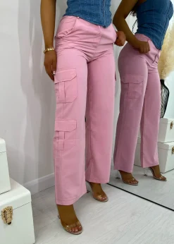Women DressMeZee Bottoms|Cargo Queen Trousers - Pink