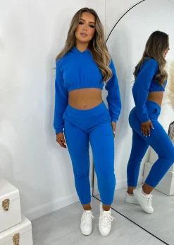 Women DressMeZee Co-Ords|Fleece Tracksuit Two Piece - Blue