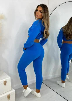 Women DressMeZee Co-Ords|Fleece Tracksuit Two Piece - Blue
