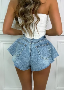 Women DressMeZee Bottoms|Frill Got It Denim Shorts