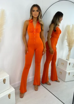 Women DressMeZee Rompers & Jumpsuits|Here We Go Again Jumpsuit - Orange