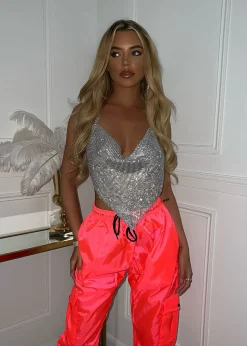 Women DressMeZee Bottoms|Highlight Of My Summer Cargo Trousers - Pink