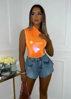 Women DressMeZee Tops / Bodysuits|Iconic Bodysuit - Orange