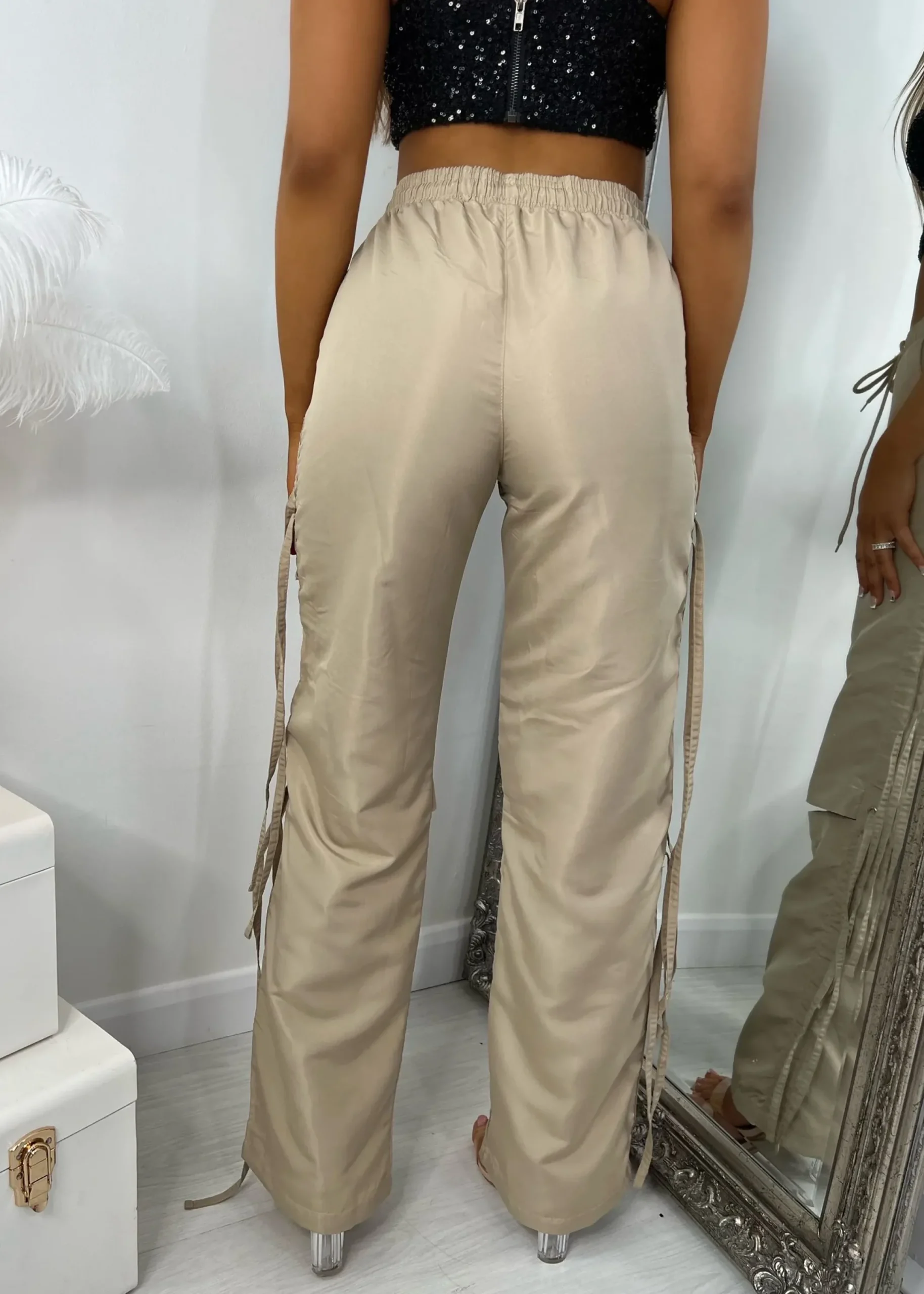 Women DressMeZee Bottoms|Iona Cargo Trousers - Sand