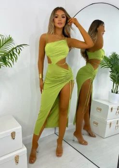 Women DressMeZee Dresses|Natalia Cut Out Maxi Dress - Green