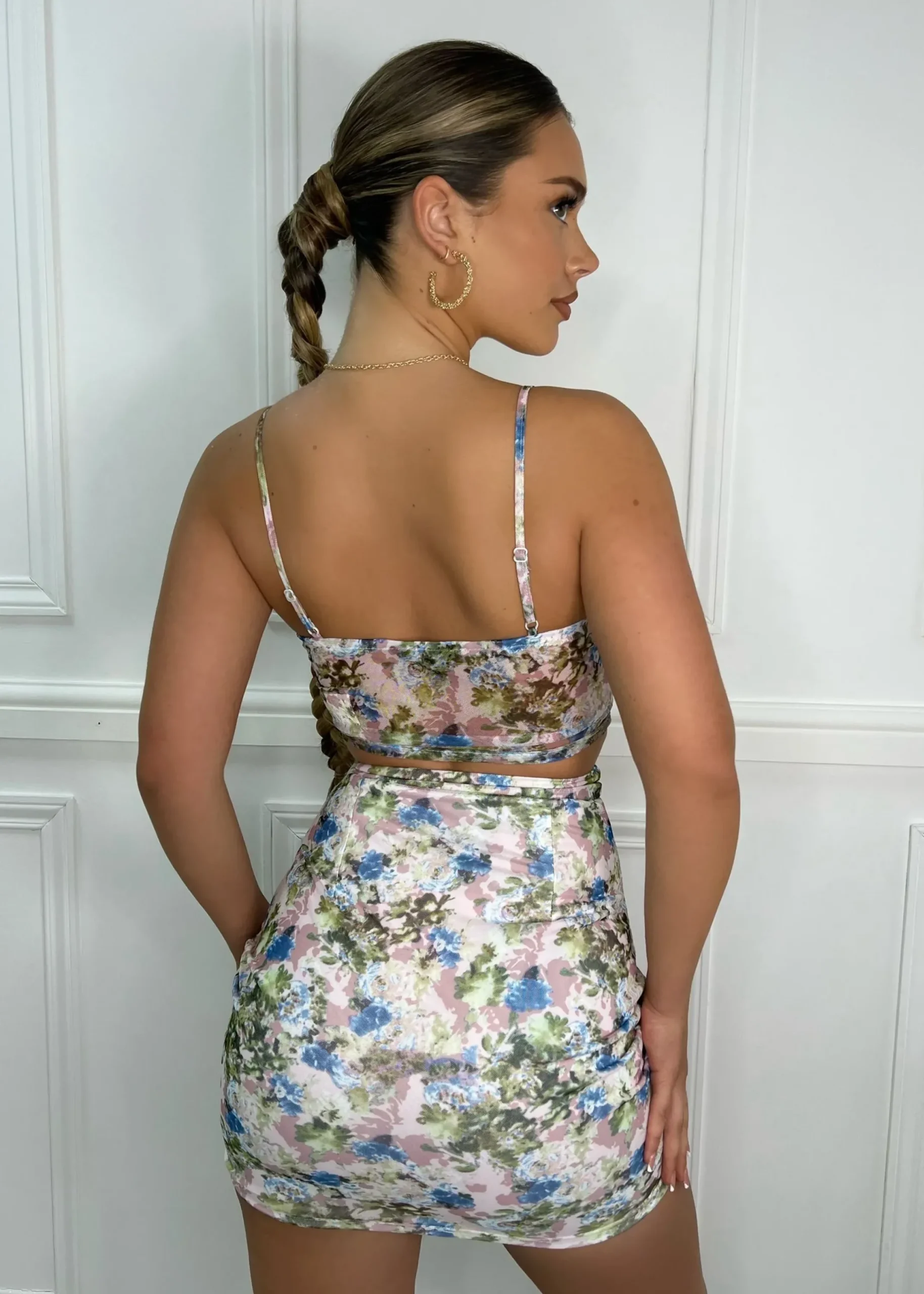 Women DressMeZee Bottoms|Petal N Bloom Mini Skirt - Floral Multi