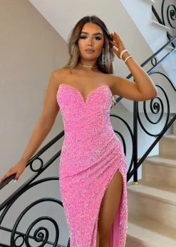 Women DressMeZee Occasion Wear|Princess Energy Sparkle Gown - Pink
