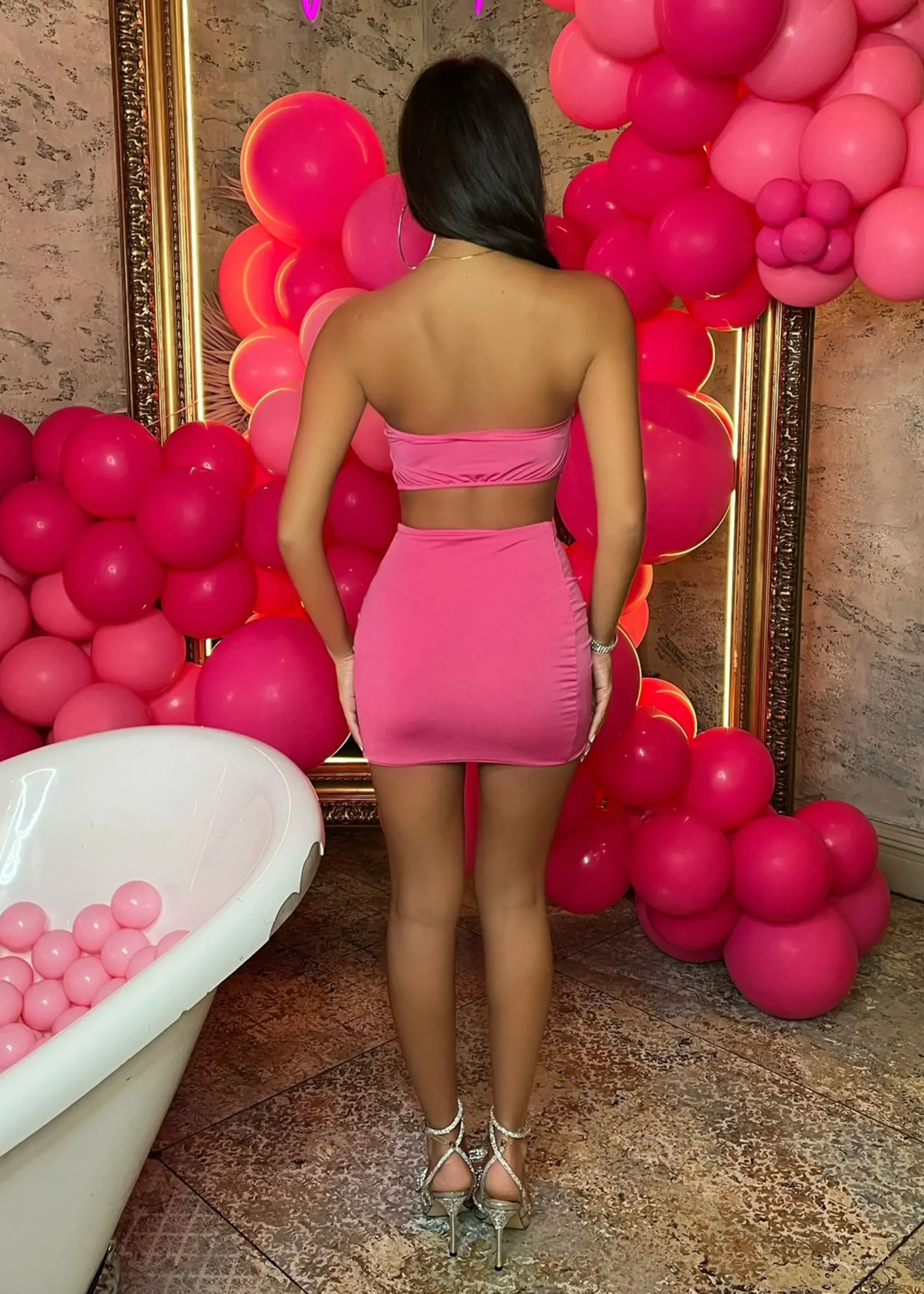 Women DressMeZee Co-Ords|Story Of Us Corsage Two Piece - Pink
